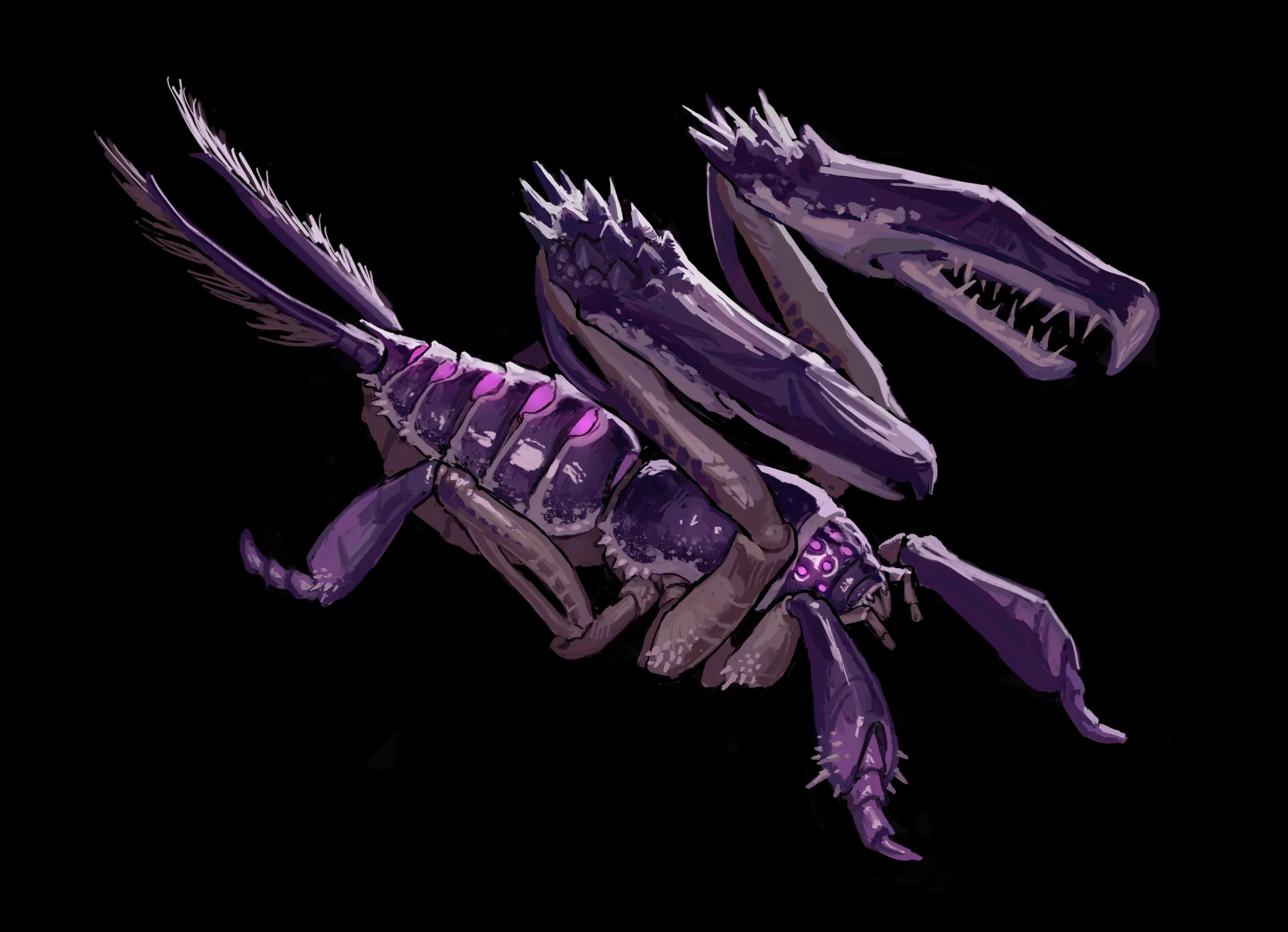 Concept art of a Macabra, a large ant-like alien